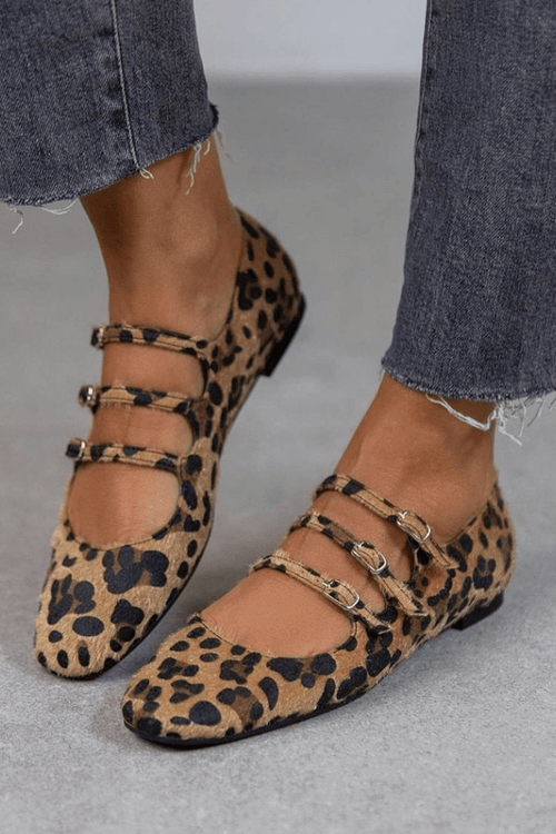 Bruna — Ballerine Animalier con Tripli Cinturini
