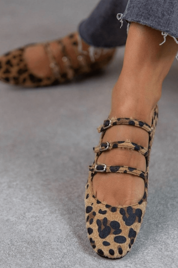 Bruna — Ballerine Animalier con Tripli Cinturini