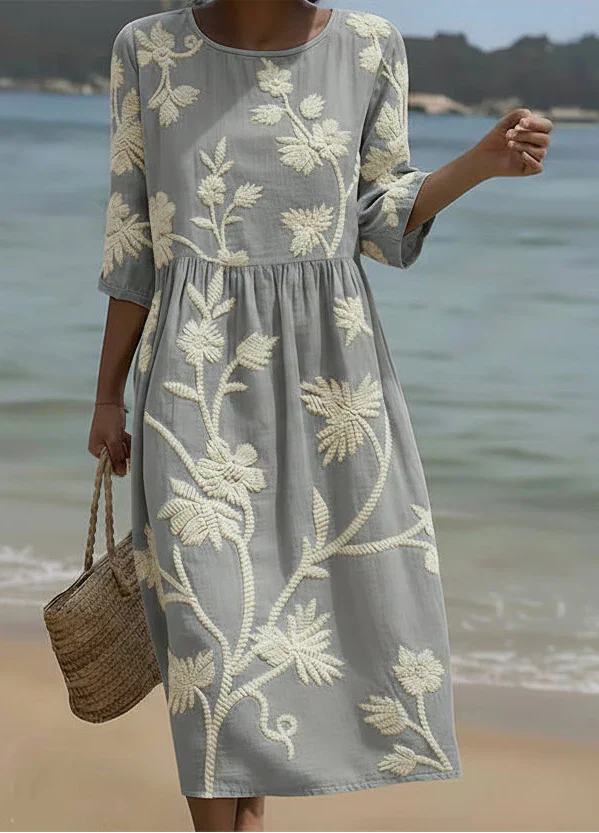 Ashley — Abito Midi con Stampa Floreale
