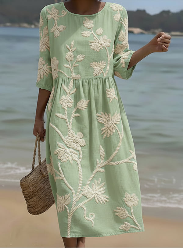 Gwen — Abito Midi con Stampa Floreale
