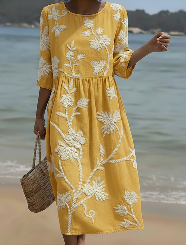 Yassy — Abito Midi con Stampa Floreale