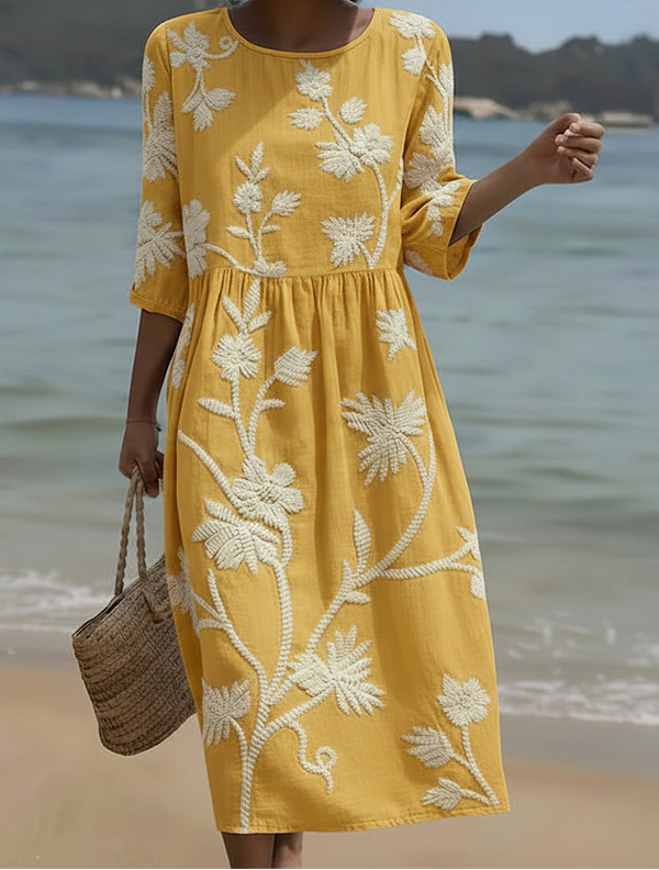 Yassy — Abito Midi con Stampa Floreale