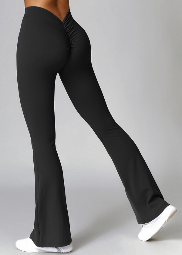 Frenchy V — Pantaloni a Vita Alta con Taglio a V