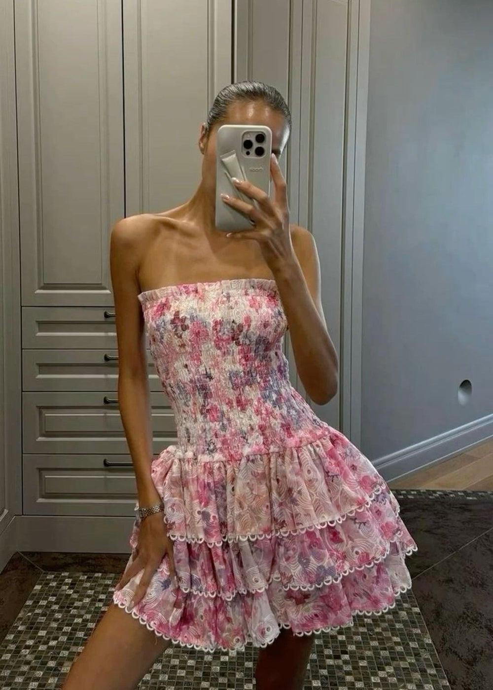 Cecilia — Abito a Fascia con Stampa Floreale