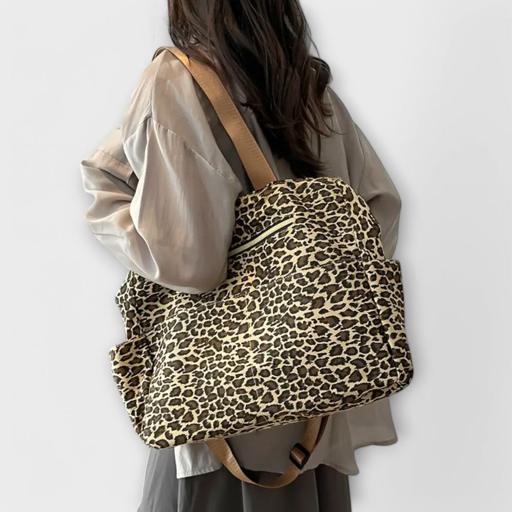 Idris — Borsa a Tracolla in Canvas Stampa Leopardo