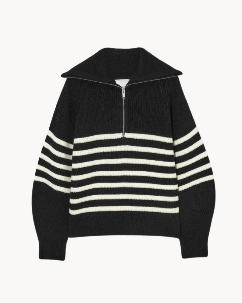 Sylvie — Maglione a Righe con Mezza Zip