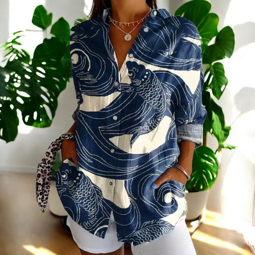 Carla — Blusa Vintage a Stampa Floreale