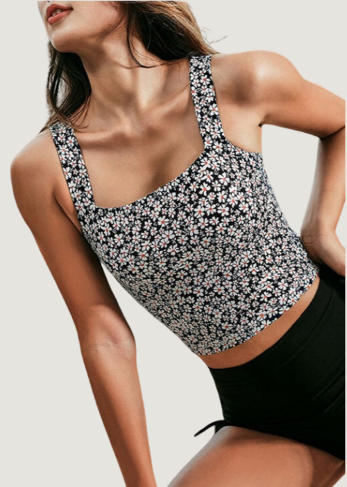 Flore — Reggiseno Sportivo con Fantasia Floreale