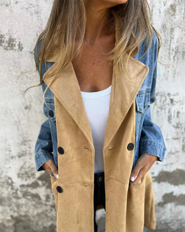 Marites — Cappotto in Denim e Camoscio
