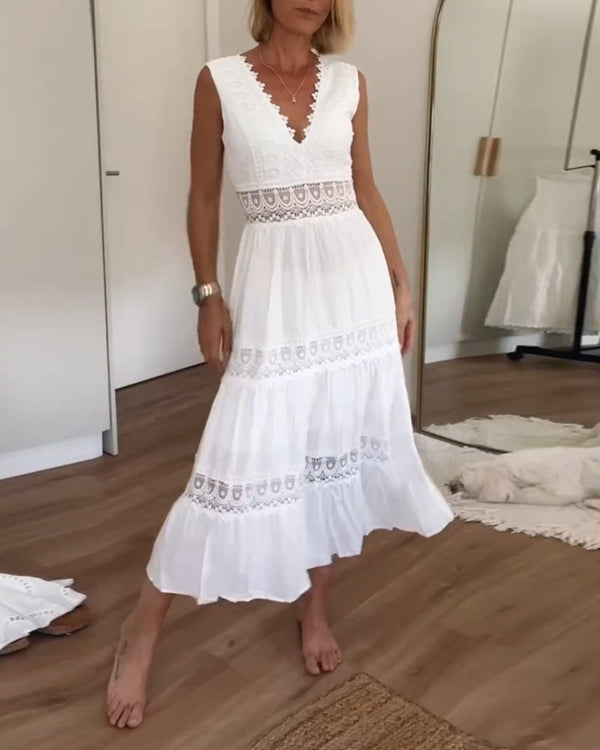 Indra — Abito Lungo Boho in Pizzo