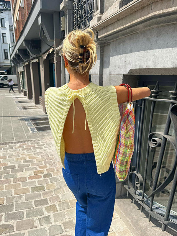 Rosalia — Cardigan in Maglia Scollo Schiena