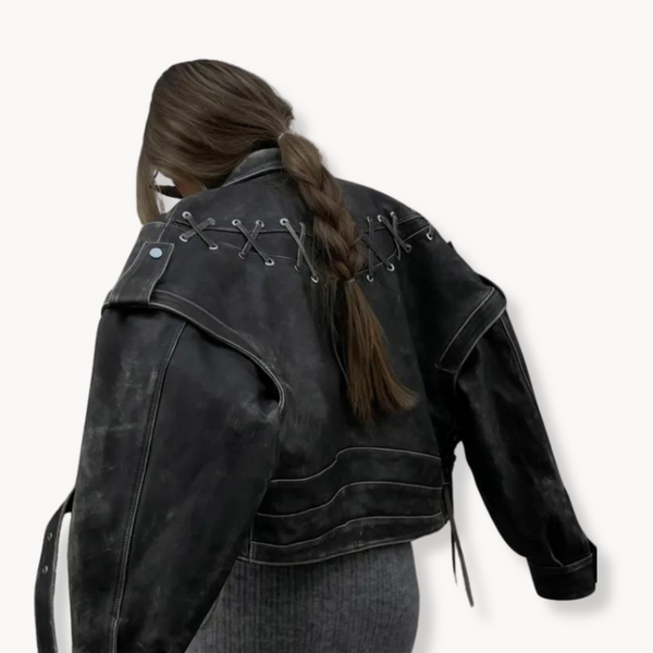Francesca — Giacca Biker Effetto Pelle
