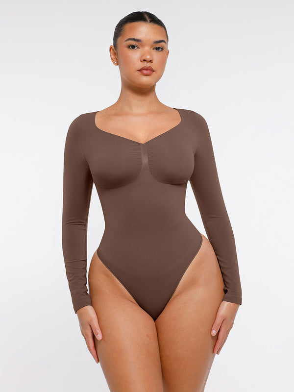 Linda — Body Modellante a Manica Lunga con Perizoma