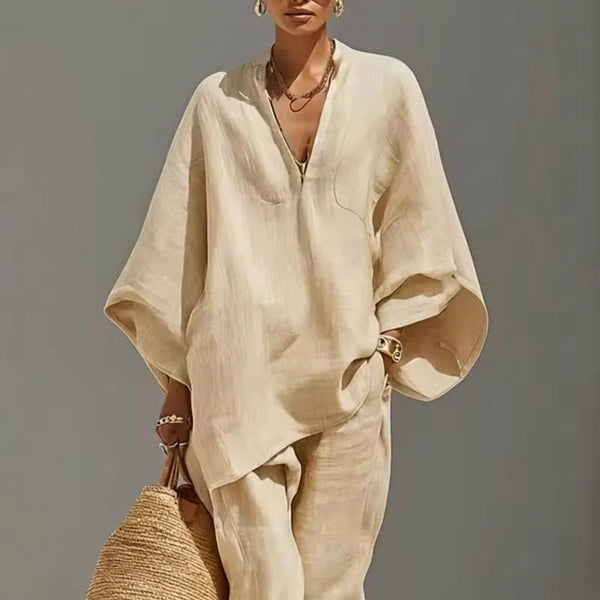 Marina — Completo Due Pezzi Casual con Scollo a V