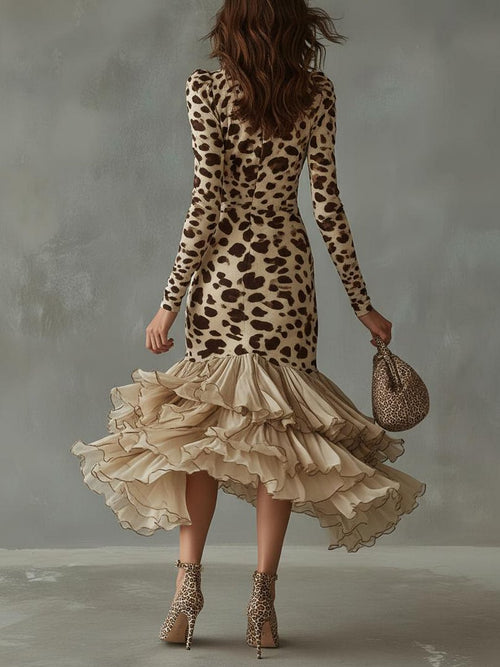 Carmen — Abito con Stampa Animalier e Volant