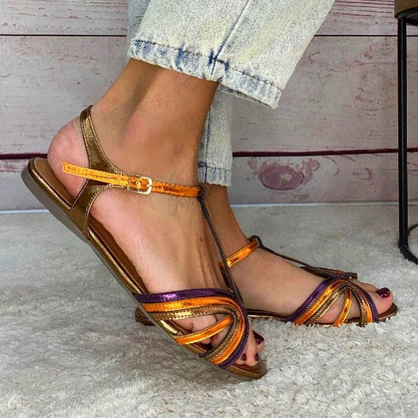 Chiara — Sandalo Basso Intrecciato con Cinturino a T