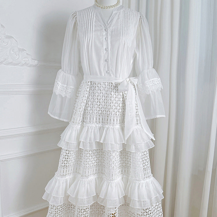 Lorena — Cardigan Bianco all'Uncinetto
