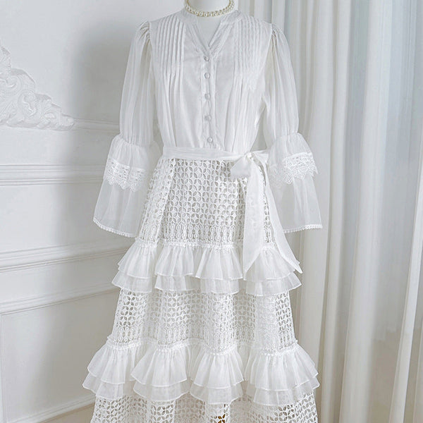 Lorena — Cardigan Bianco all'Uncinetto
