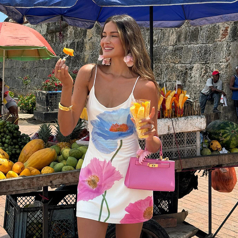Camryn — Mini Abito a Fiori con Spalline Sottili