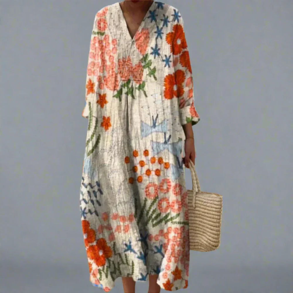 Juli — Abito Midi a Righe Geometriche Multicolore