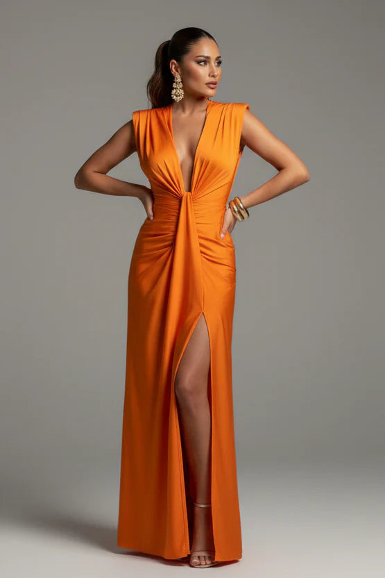 Moriah — Abito Lungo Elegante Plissettato