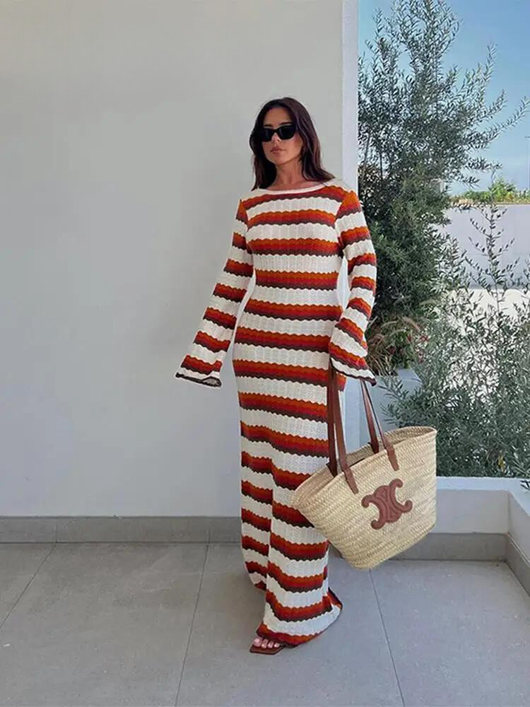 Roberta — Abito Lungo in Maglia di Cotone