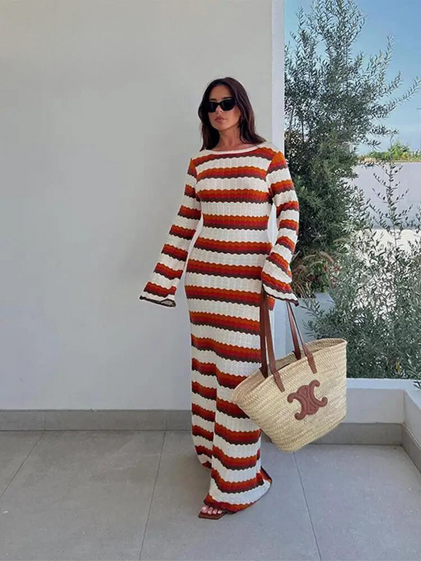 Roberta — Abito Lungo in Maglia di Cotone