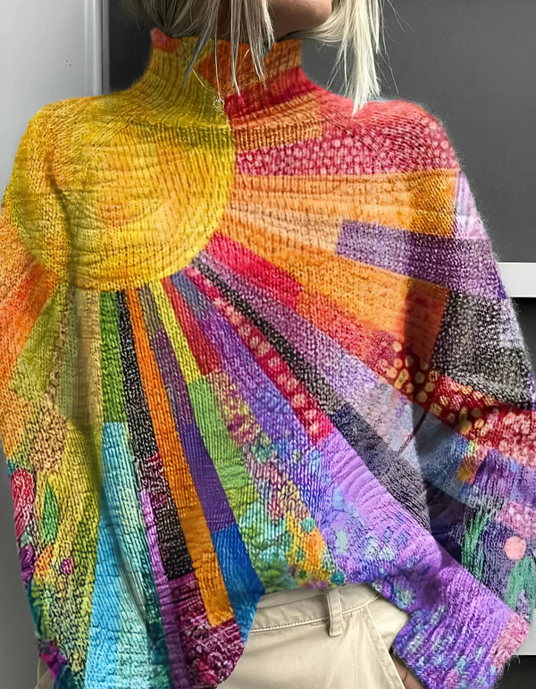 Ada — Maglione a Collo Alto Colorato e Allegro