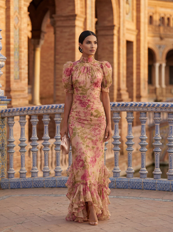 Delia — Abito in Chiffon Floreale