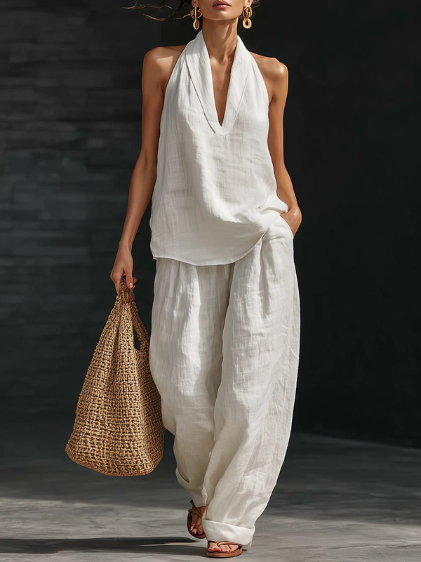 Penelope — Completo in Lino Bianco