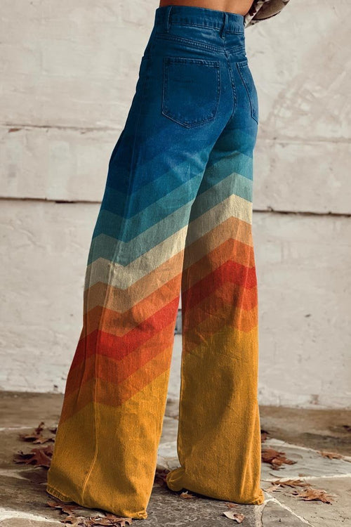 Calista — Pantaloni Boho Vintage a Gamba Larga