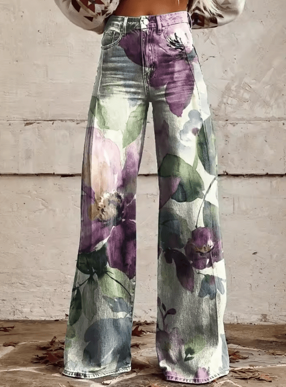 Isolde — Pantaloni Boho Vintage a Gamba Larga