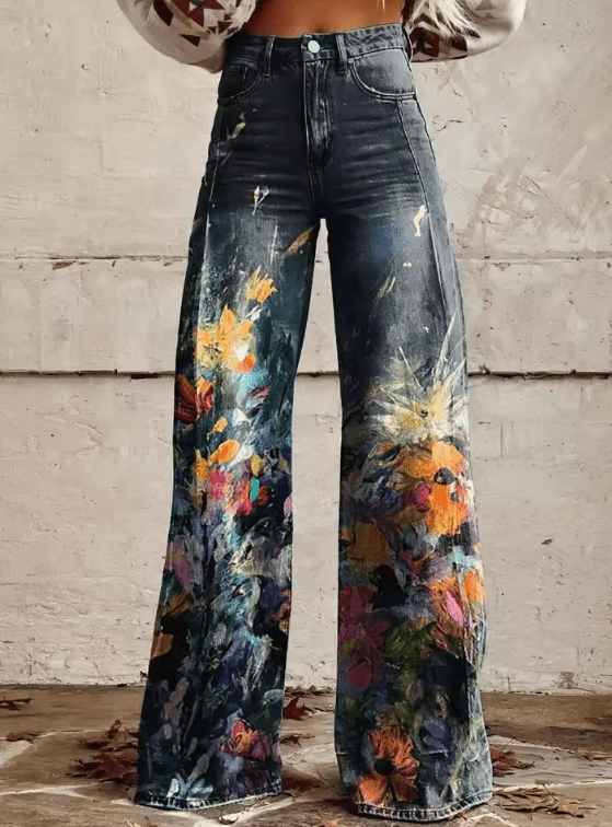 Dahlia — Pantaloni Boho Vintage a Gamba Larga