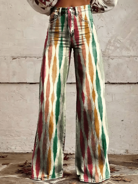Liora — Pantaloni Boho Vintage a Gamba Larga