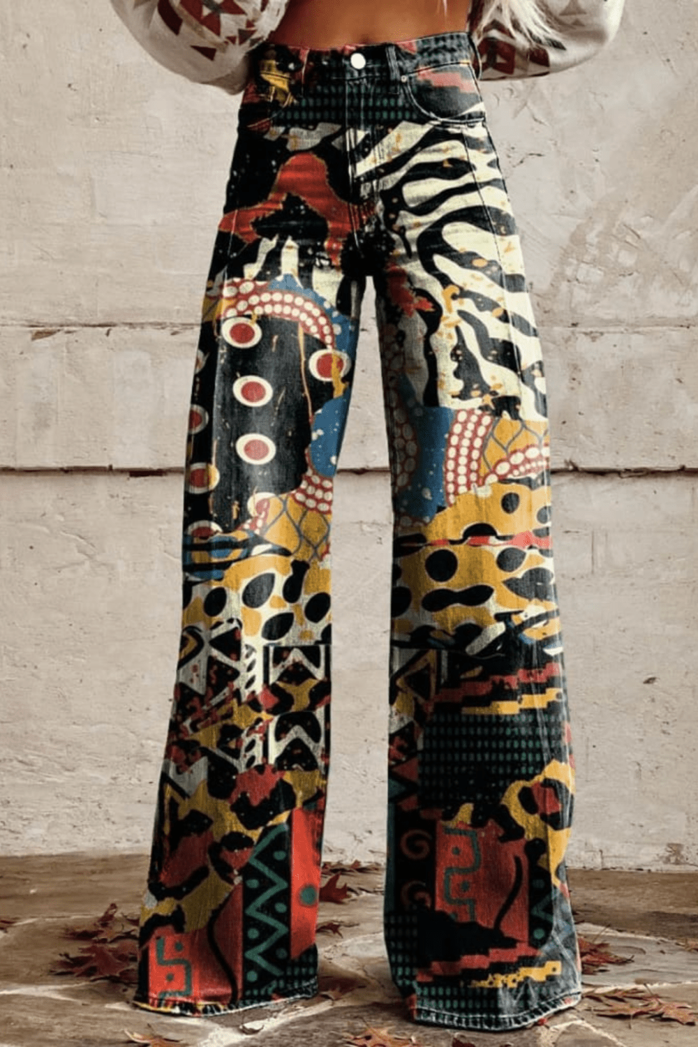 Celestia — Pantaloni Boho Vintage a Gamba Larga