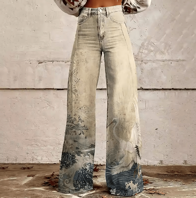 Lyra — Pantaloni Boho Vintage a Gamba Larga