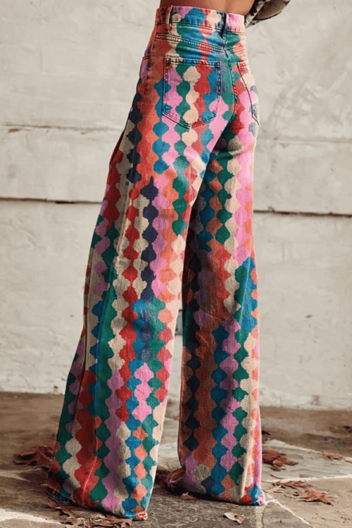 Amara — Pantaloni Boho Vintage a Gamba Larga