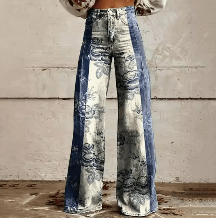 Ophelia — Pantaloni Boho Vintage a Gamba Larga