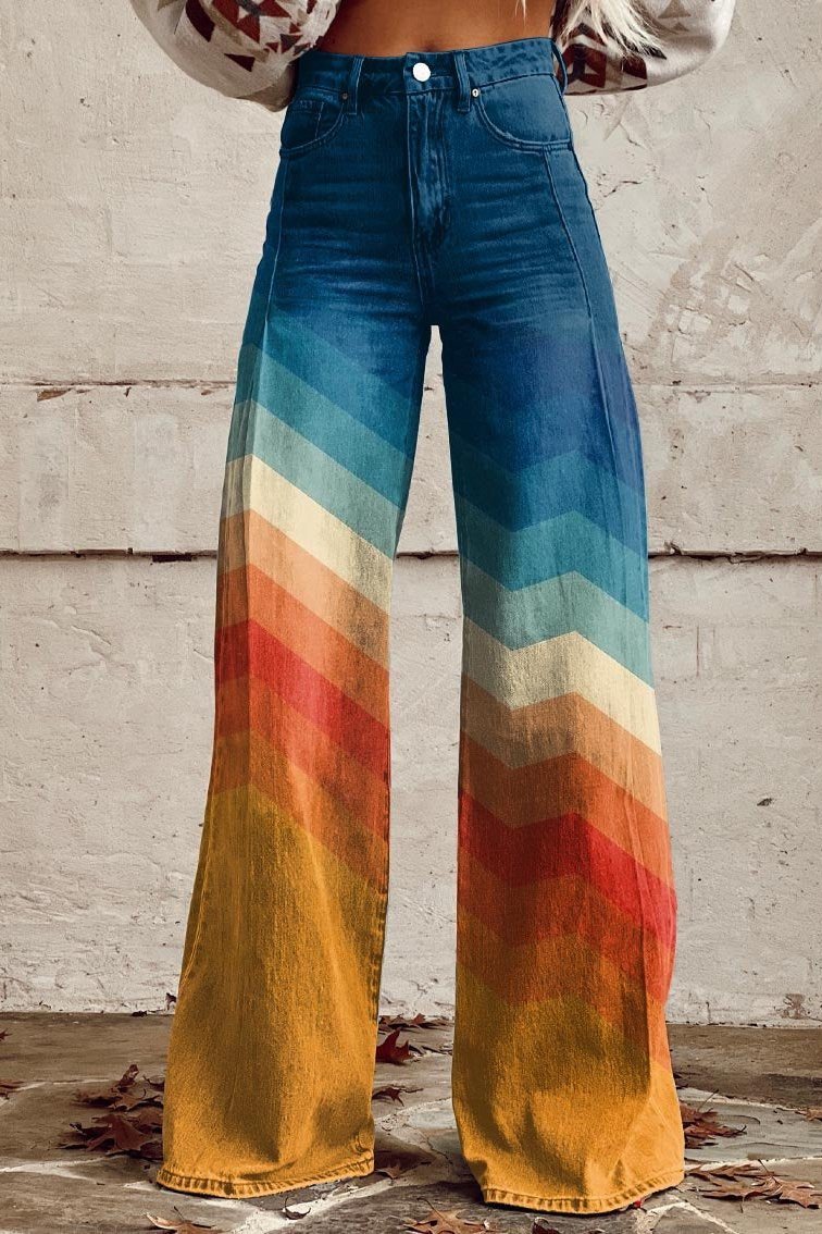 Calista — Pantaloni Boho Vintage a Gamba Larga