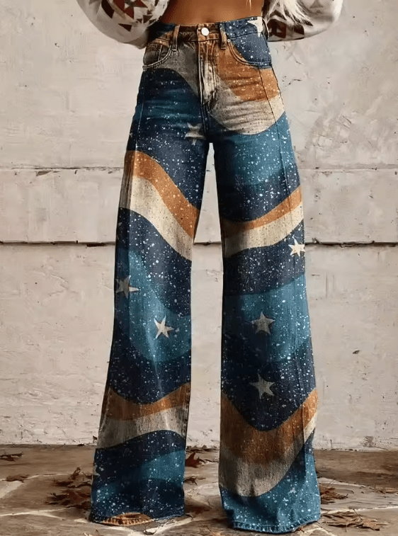 Mirabelle — Pantaloni Boho Vintage a Gamba Larga