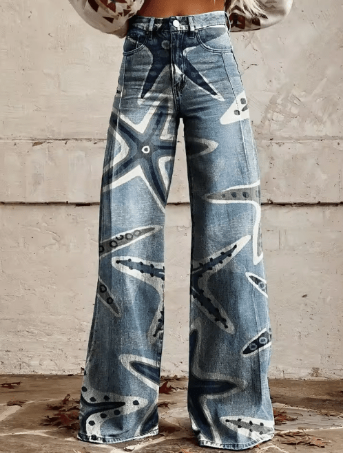 Calypso — Pantaloni Boho Vintage a Gamba Larga