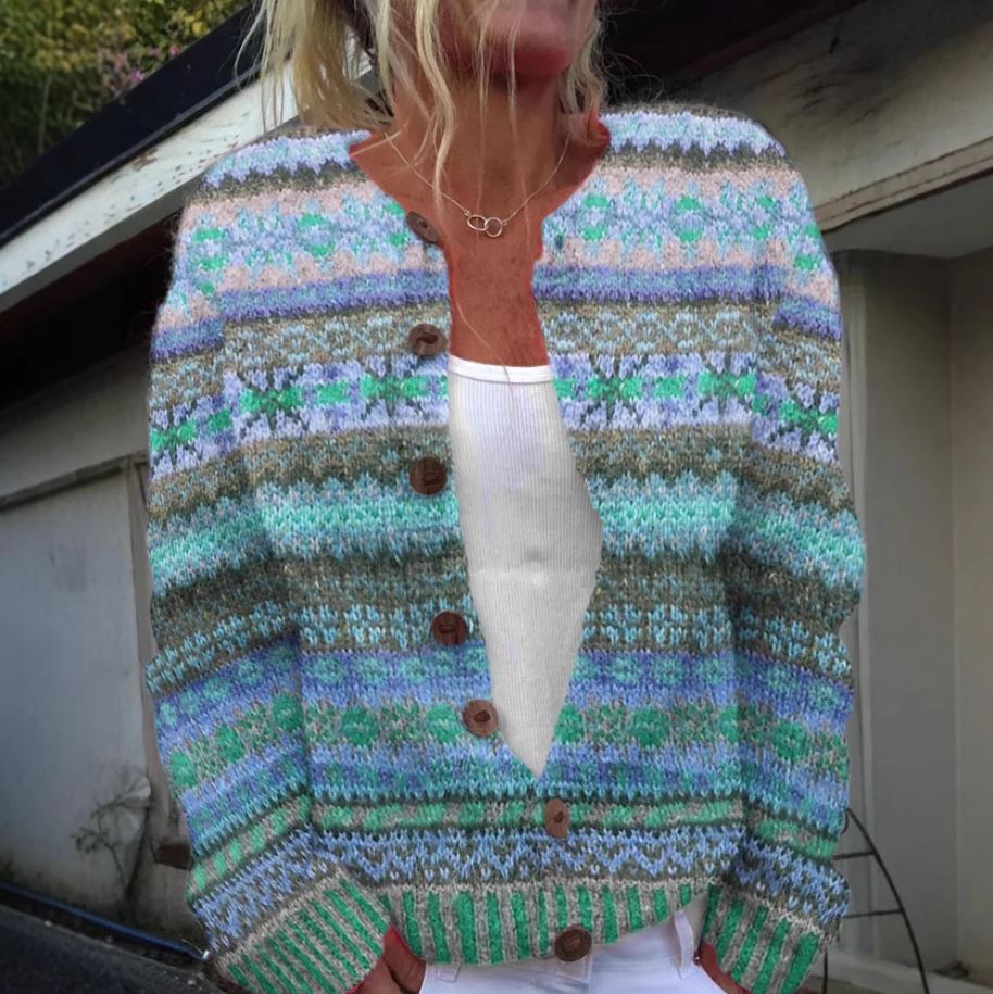Lotte — Cardigan Smanicato Blu Fantasia