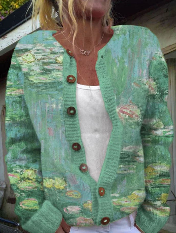 Anwen — Cardigan Smanicato Verde