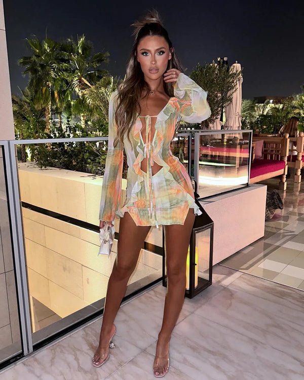 Rebecca — Abito Estivo Stampato a Balze