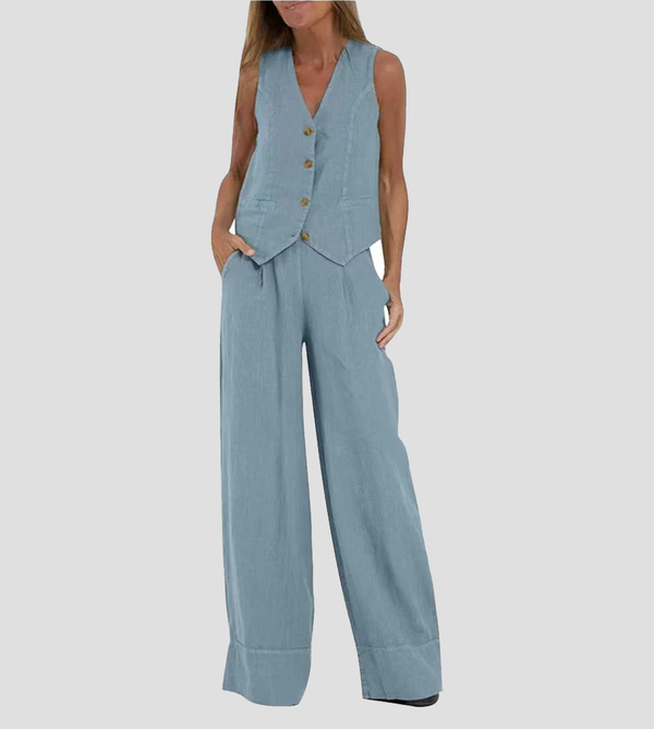 Rosaria — Completo Gilet e Pantaloni Palazzo