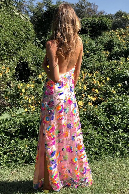 Barbara — Abito Floreale con Spacco