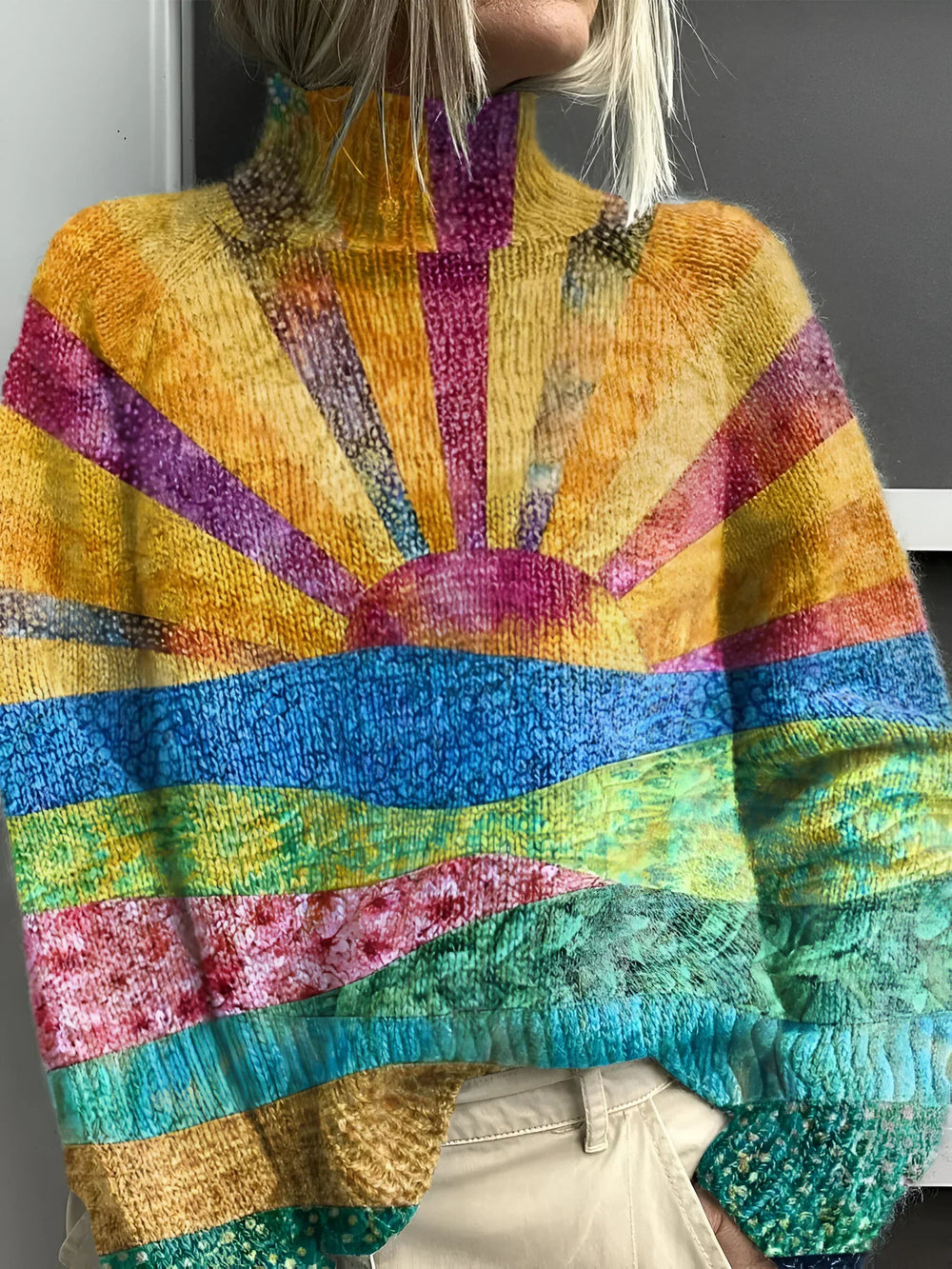 Noortje — Maglione Dolcevita Allegro e Colorato
