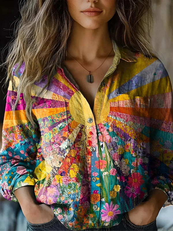 Tineke — Blusa Radiosa con Girasoli