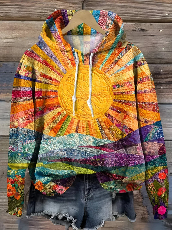 Clara — Felpa con Cappuccio dai Colori dell'Alba