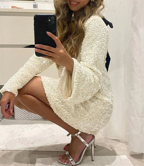 Ambra — Abito con Paillettes e Fiocco